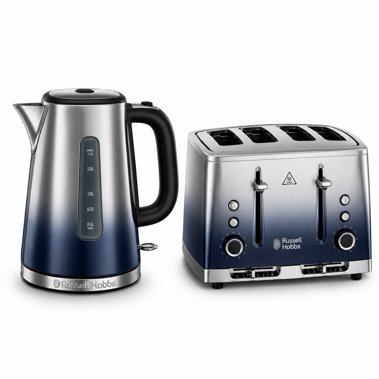 Russell Hobbs Russell Hobbs Eclipse Kettle & 4 Slice Toaster Kitchen Set (Midnight Blue)