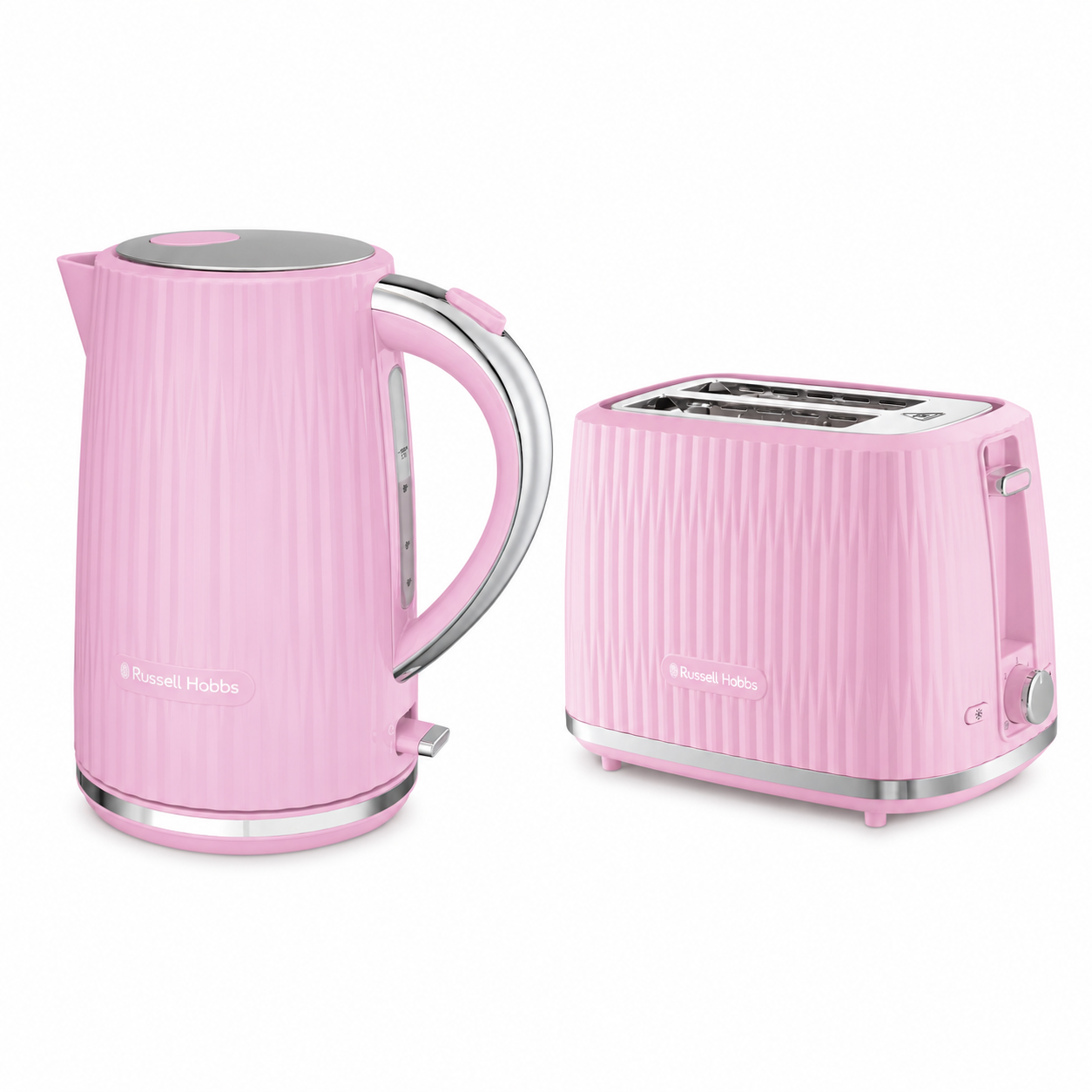 Russell Hobbs Eden Kettle & 2 Slice Toaster Kitchen Pink Set (Raspberry/Pink) Kettle & Toaster Sets
