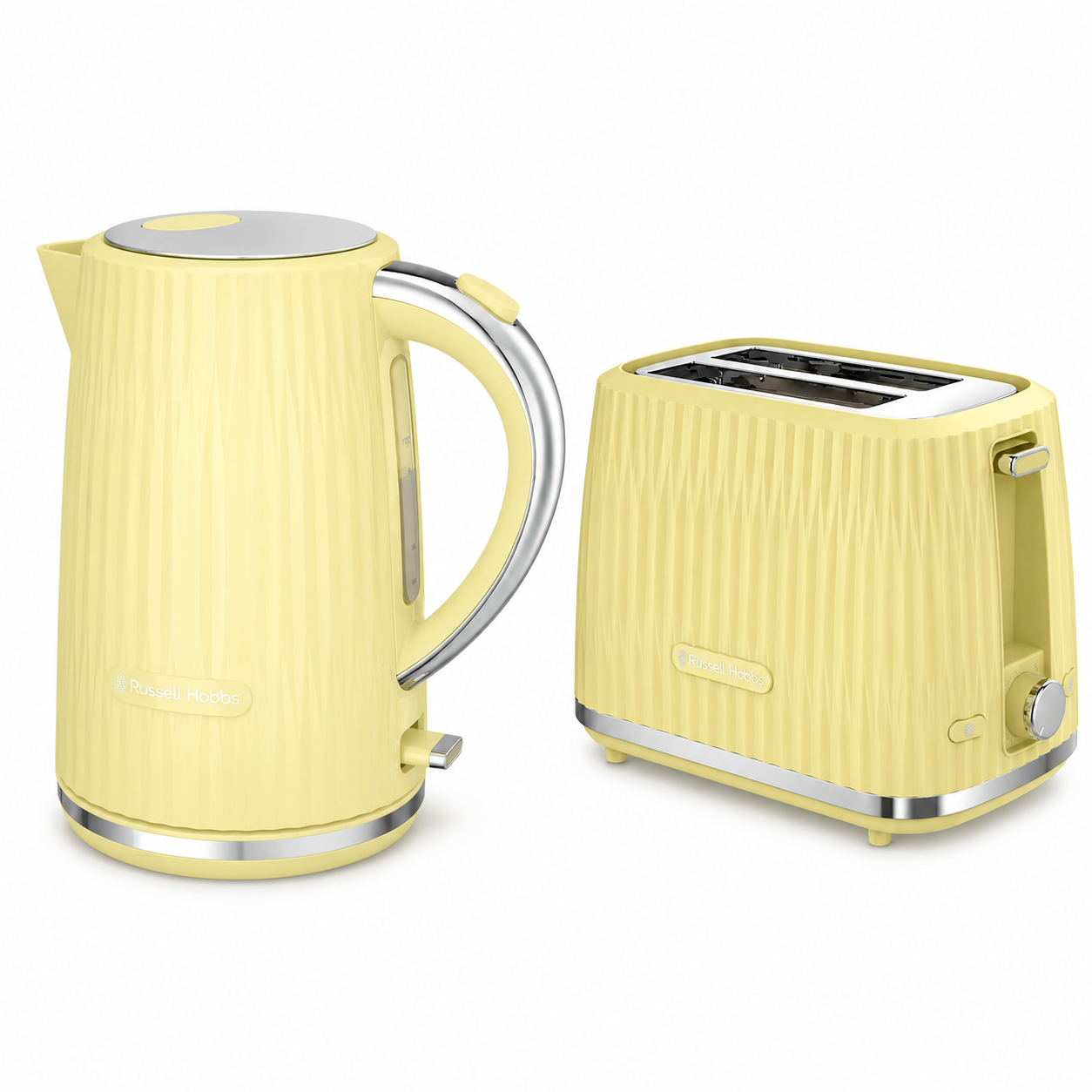 Russell Hobbs Russell Hobbs Eden Kettle & 2 Slice Toaster Kitchen Yellow Set (Lemon/Yellow)