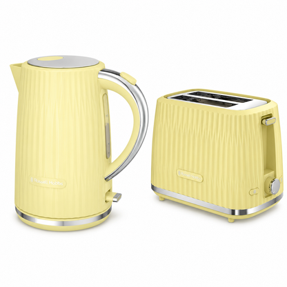 Russell Hobbs Russell Hobbs Eden Kettle & 2 Slice Toaster Kitchen Yellow Set (Lemon/Yellow)