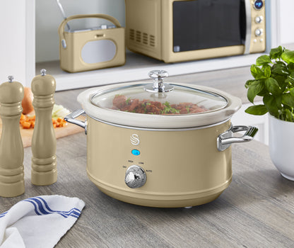 Swan Retro 3.5L Slow Cooker SF17021CN (Cream)