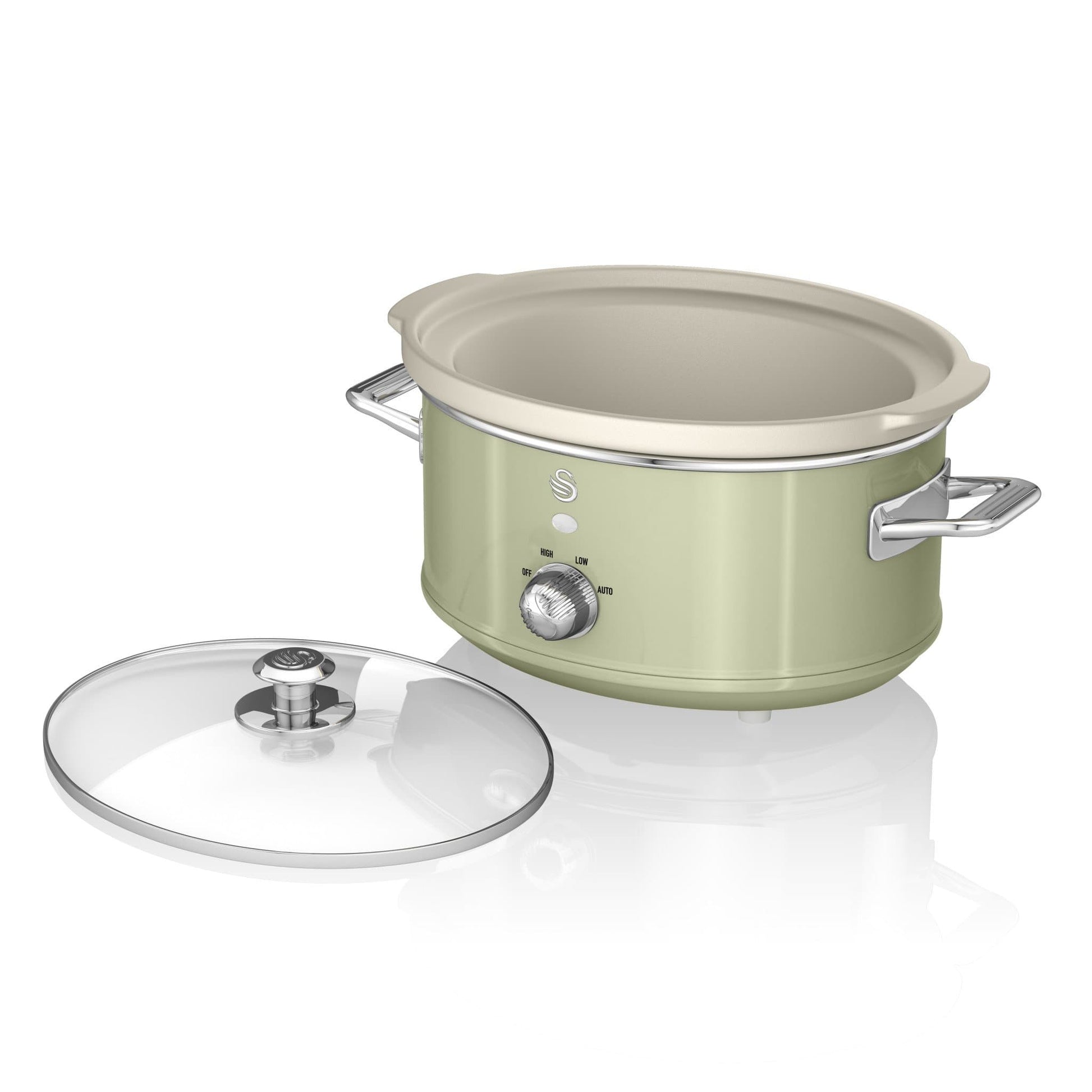 Swan Retro Slow Cooker 3 Temperature Settings SF17021GRN (Green)