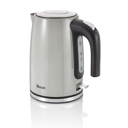 Swan Grey Townhouse Kettle and Toaster Stainless Steel Kitchen Set