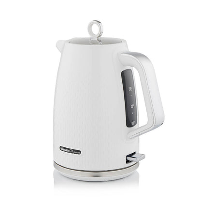 Swan Elegance Kettle, 4 Slice Toaster, Bread Bin & Canisters Kitchen Set (White)