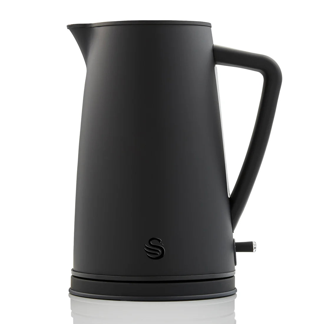 Swan Stealth Matte Black Kettle & 4 Slice Toaster Sleek & Streamlined Kitchen Set (Matte Black)