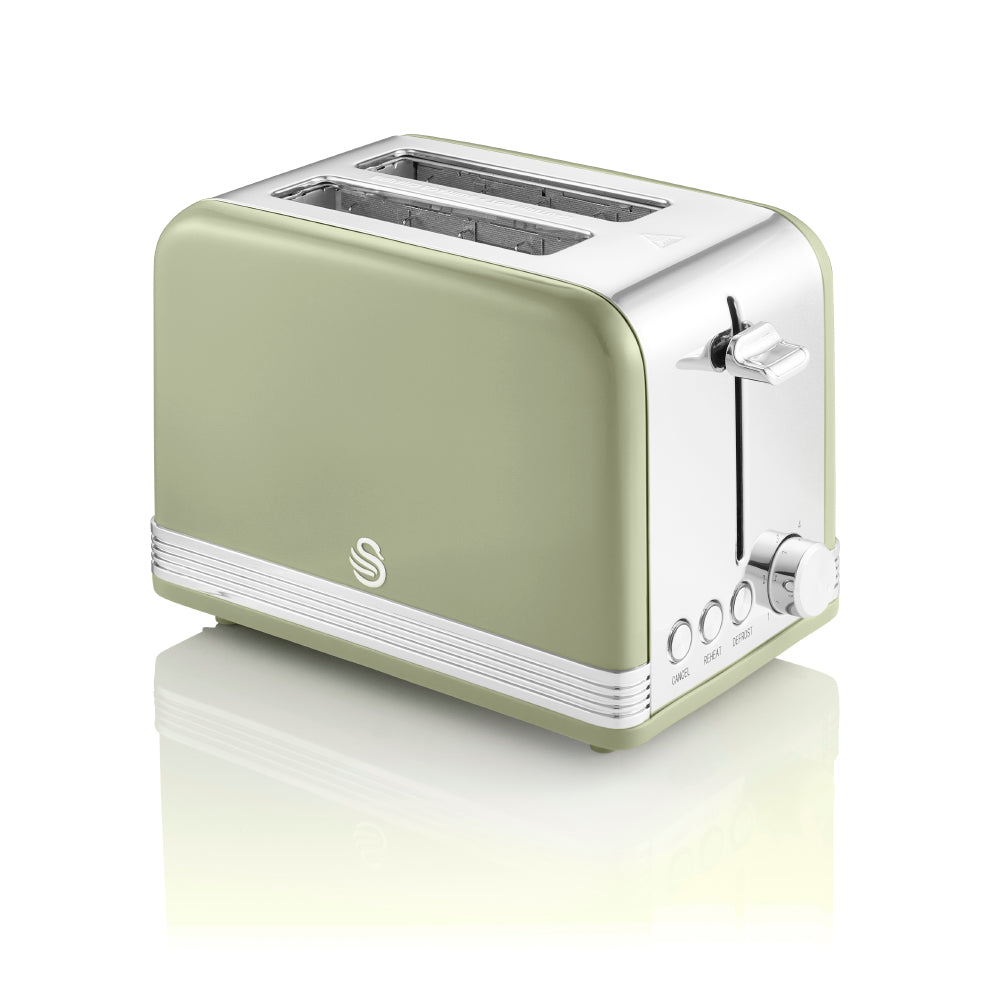 Swan Retro Green Kitchen Set - Kettle, Toaster, Bread Bin, Canisters