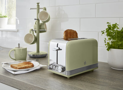 Swan Retro Green Kitchen Set - Kettle, Toaster, Bread Bin, Canisters