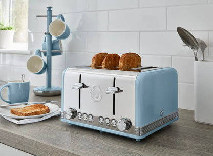 Swan Retro 4 Slice Toaster ST19020BLN (Blue)