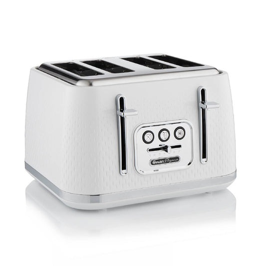 Swan Elegance 4 Slice Toaster White Gloss Finish ST19025WHT