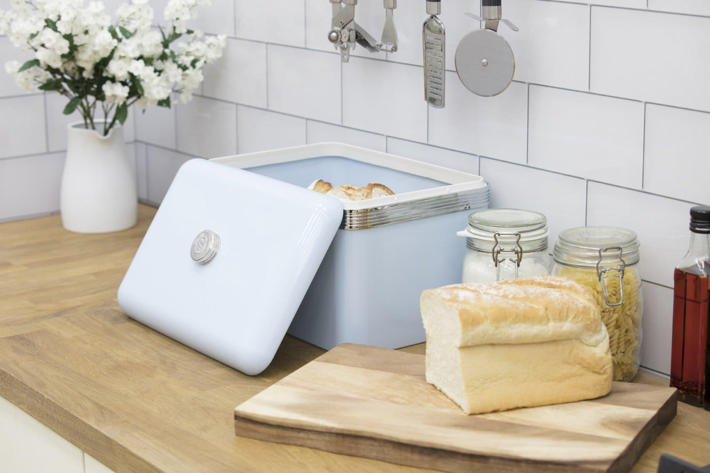Swan Retro Bread Bin & Canisters Kitchen Storage Set (Blue) - Vibe Home