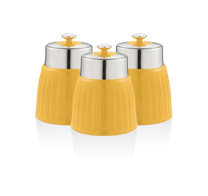 Swan Yellow Kitchen Retro Set - Canisters, Mug Tree, Towel Pole