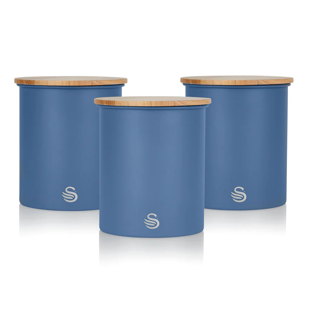 Swan Nordic Blue Canister Set of 3 for Kitchen