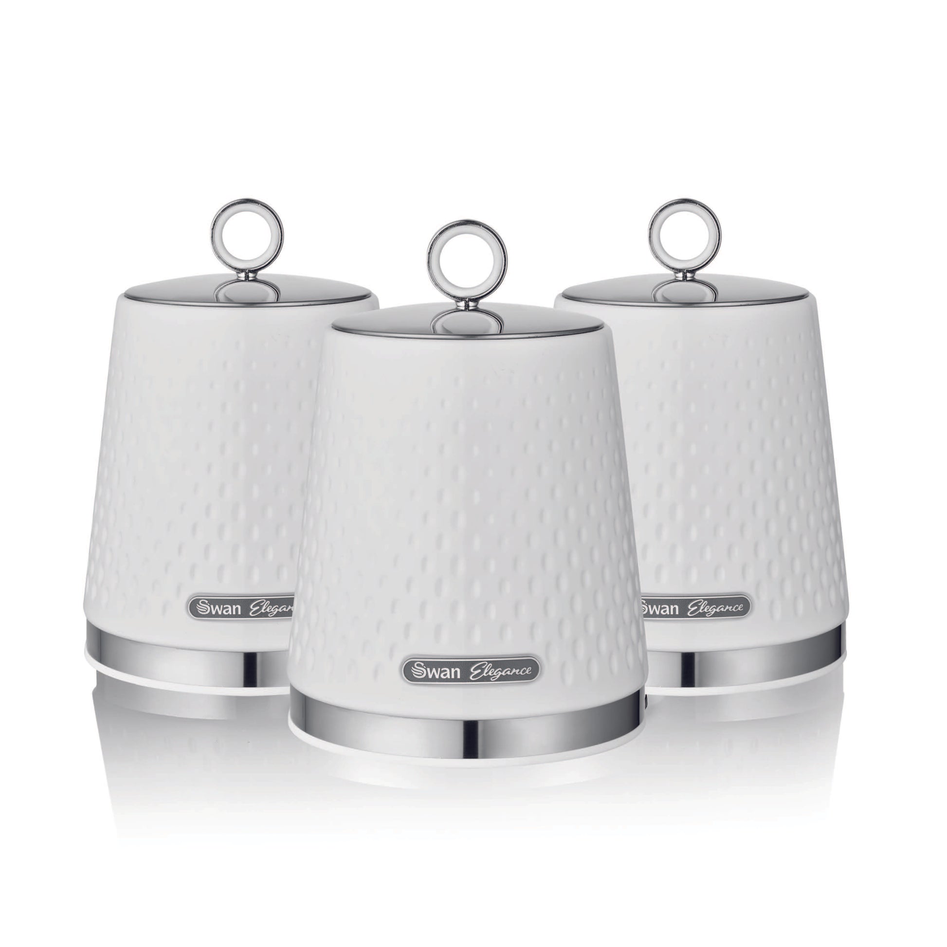 Swan Elegance Canisters Kitchen Set SWKA18533WHT (White)