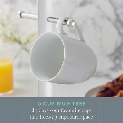 Swan Elegance Towel Pole & Mug Tree Kitchen Set SWKA18534WHT (White)