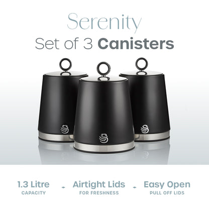 Swan Serenity Canisters Kitchen Canister SWKA18536BLK (Black)