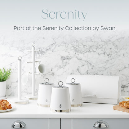 Swan Serenity Canisters Set Coffee Tea Sugar SWKA18536WHT (White)