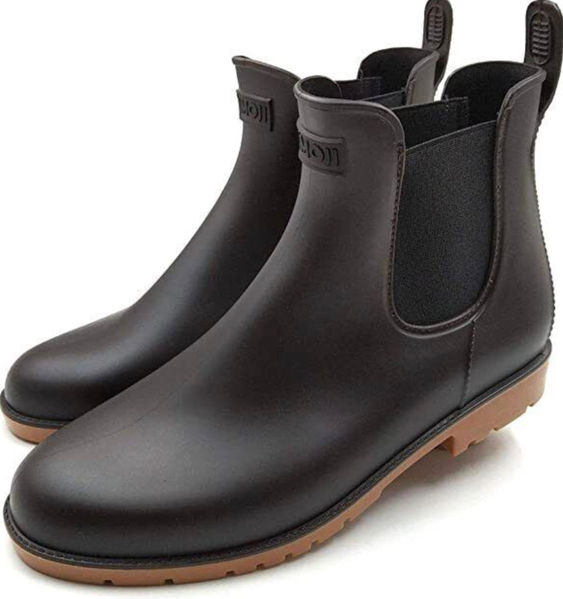 AMOJI Chelsea Style Waterproof Brown Boots - Unisex Shoes - Wellies - CB919 Rubber sole