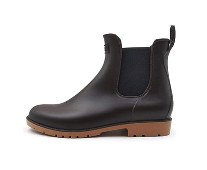 Classic Brown Waterproof Boots - Unisex Ankle Chelsea Shoes - UK Size 4 6 AMOJI