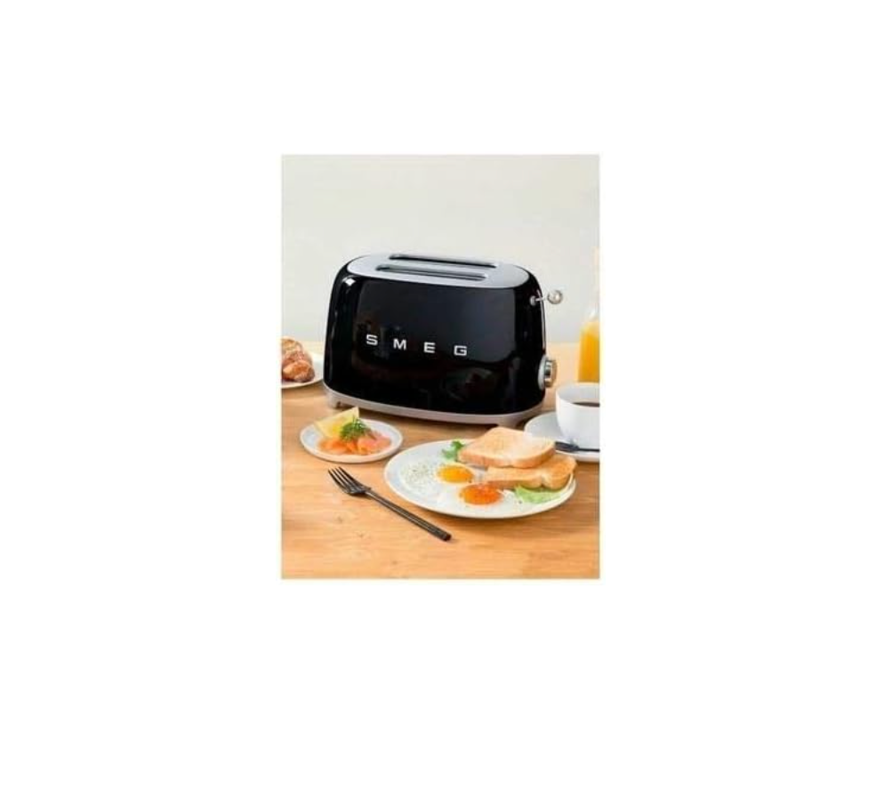 SMEG Retro Kettle & 2 Slice Toaster Matching Kitchen Set (Black)