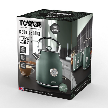 Tower Renaissance Kettle 1.7L T10063FOR (Forest Green)