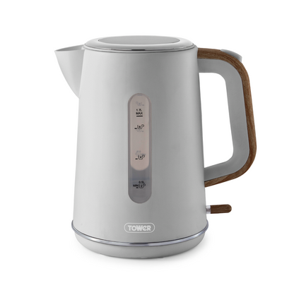 Tower Scandi Kettle Wooden Accents T10037GRY (Dove Grey)