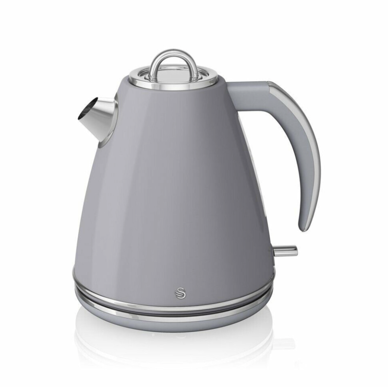 Swan Retro Jug Kettle & 2 Slice Toaster Kitchen Set (Grey)