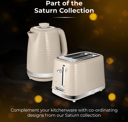 Tower Saturn Kettle & 2 Slice Toaster Kitchen Set (Latte)