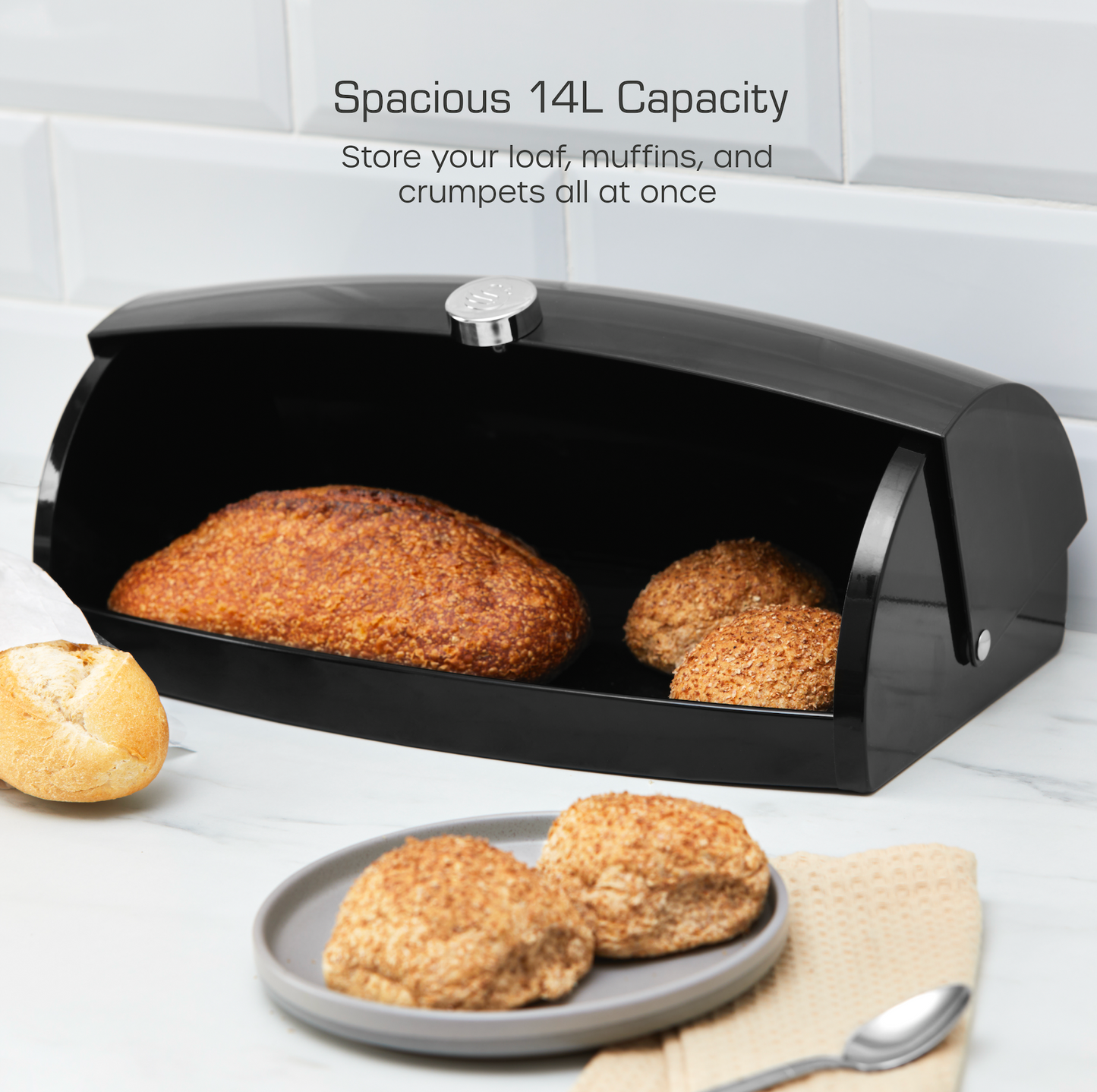 Swan TownHouse Bread Bin SWKA18529BLK (Black)