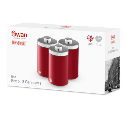 Swan TownHouse Canisters Kitchen Set SWKA18530RN (Red)