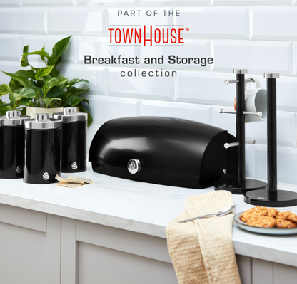 Swan TownHouse Towel Pole & Mug Tree Kitchen Set SWKA18531BLK (Black)