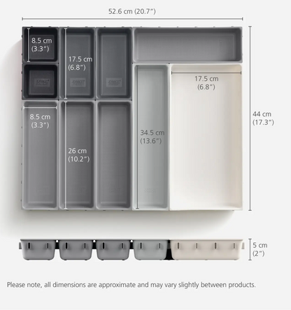 Joseph Joseph Blox 10-piece Plastic Storage Trays Drawer Organiser (Grey)