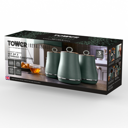 Tower Renaissance Canisters Kitchen Set T826176FOR (Forest Green)