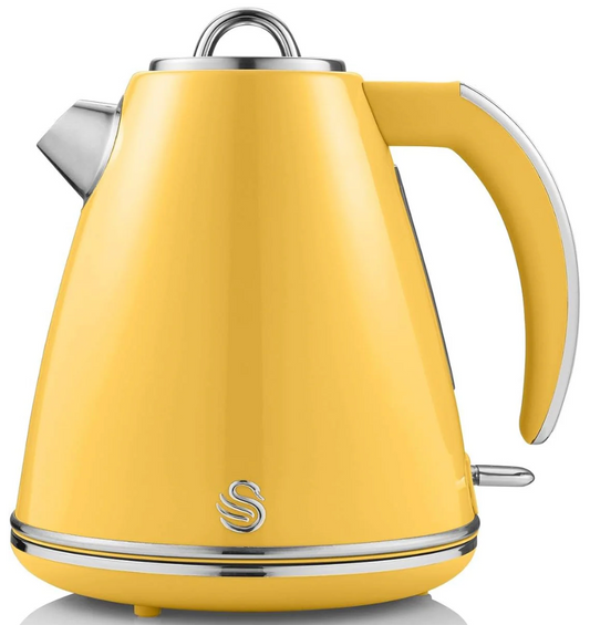 Swan Yellow Kettle Retro Fast Boil Cordless SK19020YELN