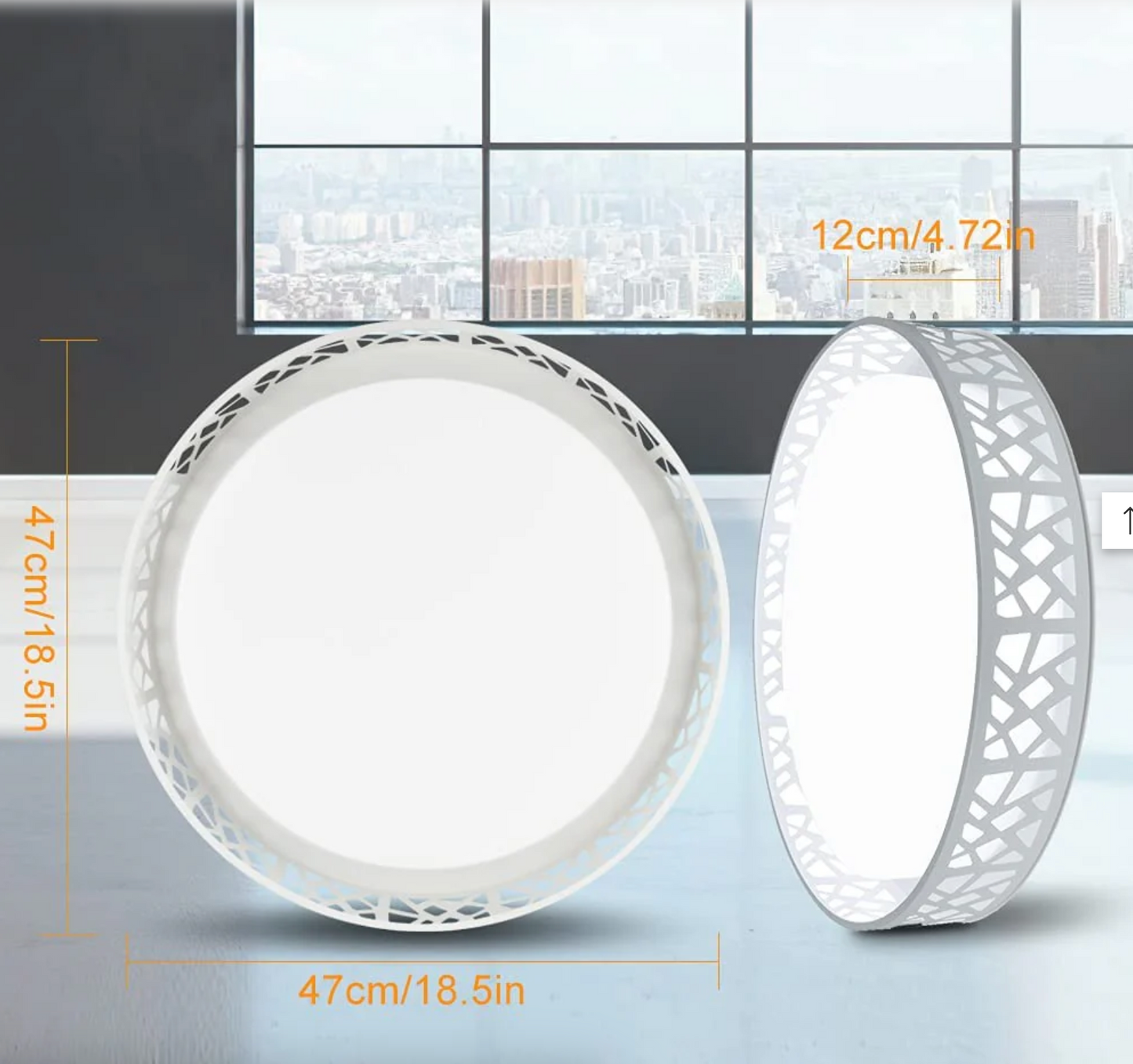 Smart Ceiling Light LED White Round with Remote Control 3 Colour Modes