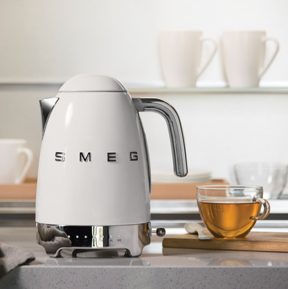 SMEG Kettle & 4 Slice Toaster Temperature Control Kitchen Set - White