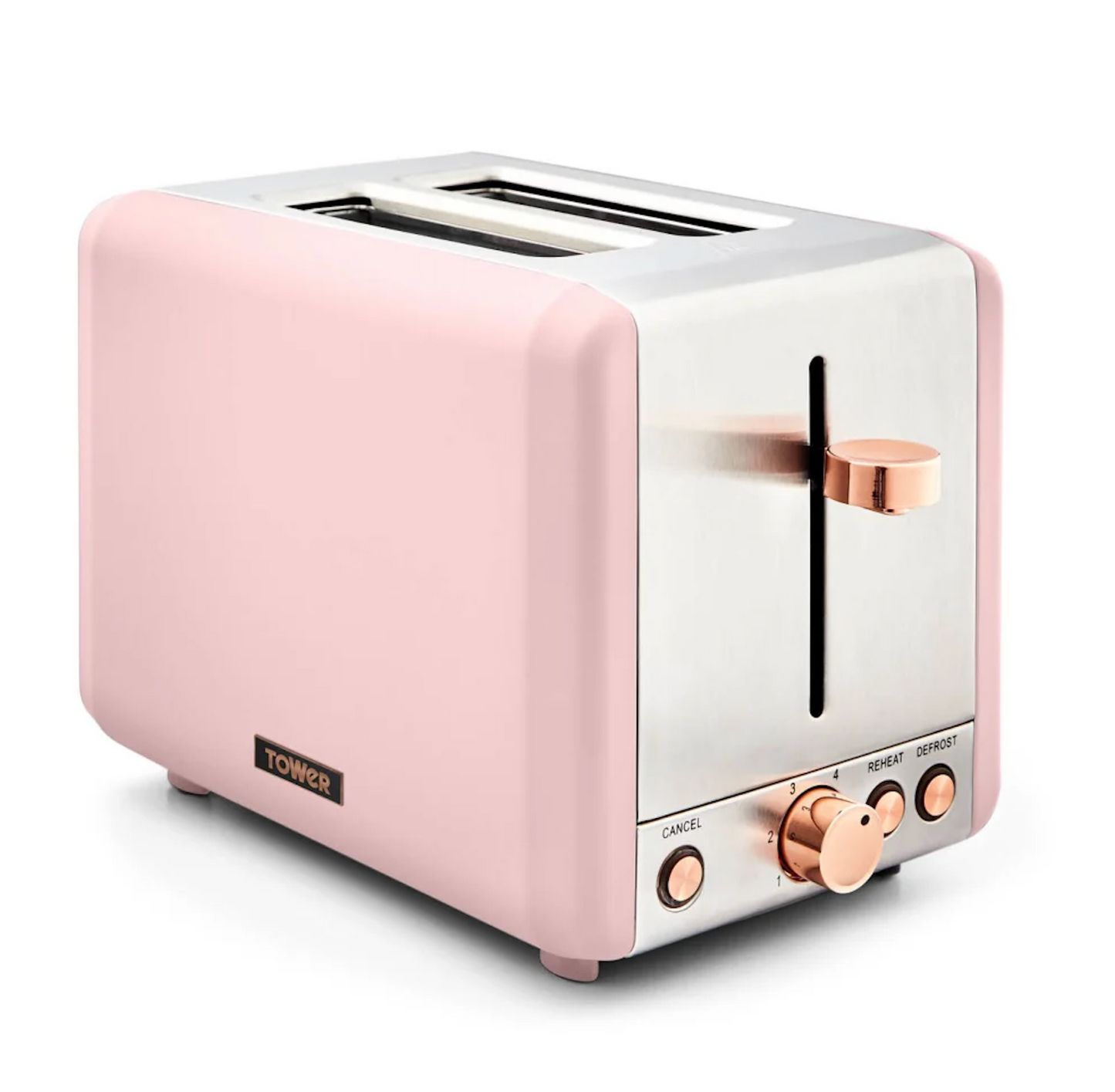 Tower Cavaletto Pink Kitchen Set including Kettle, 2 Slice Toasters, Bread Bin and Canisters