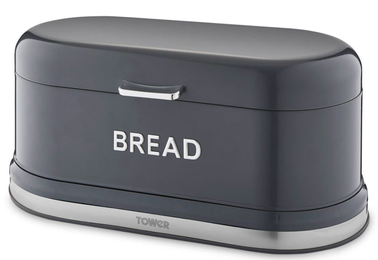 Tower Belle Bread Bin Metal T826170GRP - Graphite Grey