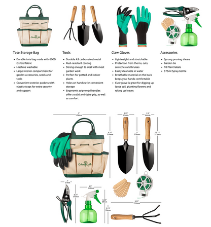 Garden Tool Set & Equipment Gardening Essential Hand Tools, Shovel, Spade Gloves