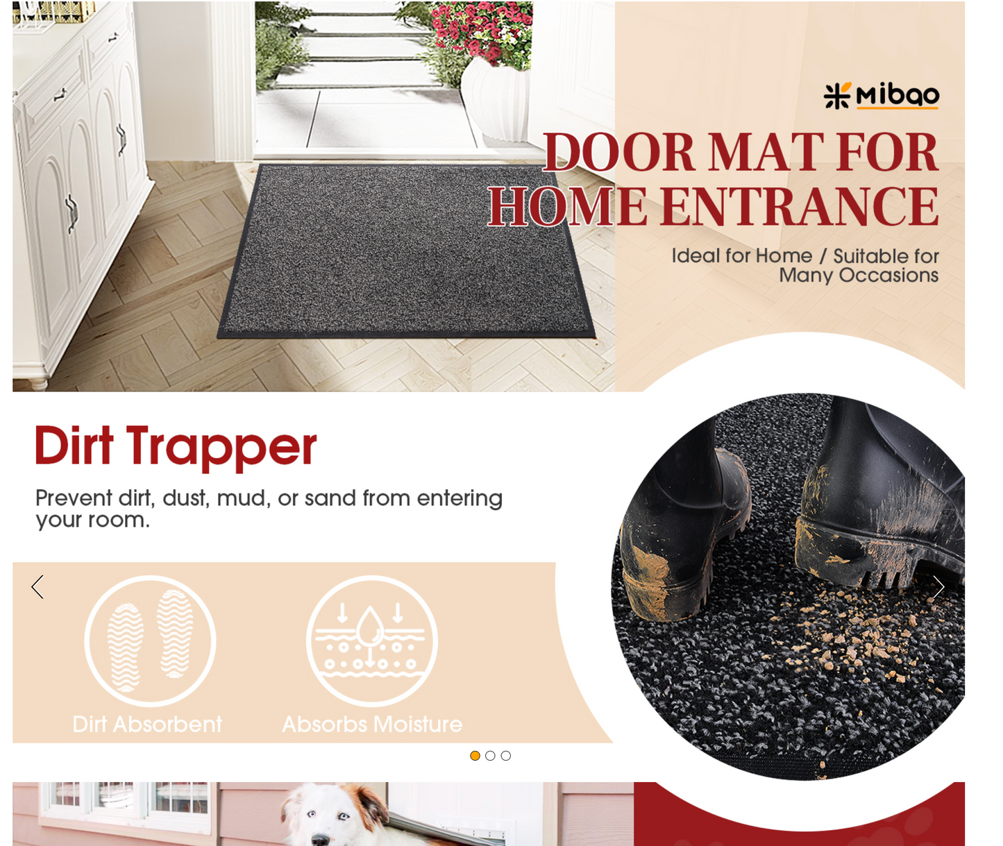 Entrance Doormat Large Absorbent Barrier Washable Non-Slip Door Mat (Black)