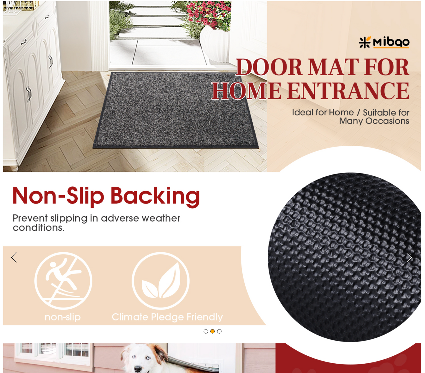 Entrance Doormat Large Absorbent Barrier Washable Non-Slip Door Mat (Black)