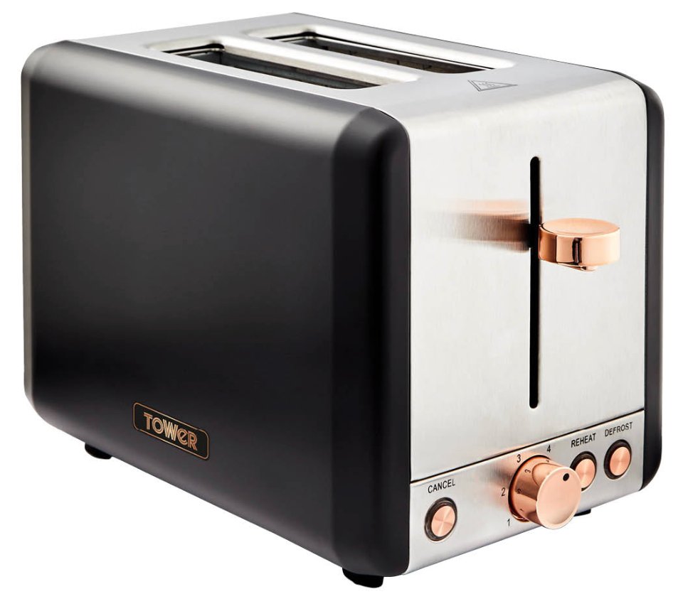 Tower Cavaletto 2 Slice Toaster T20036RG (Black)