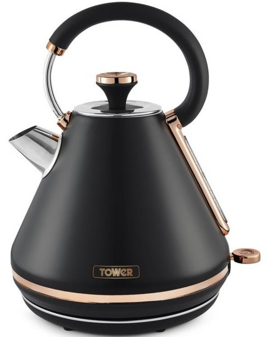 Tower Cavaletto Pyramid Kettle 1.7 Litre 3000W T10044RG (Black)