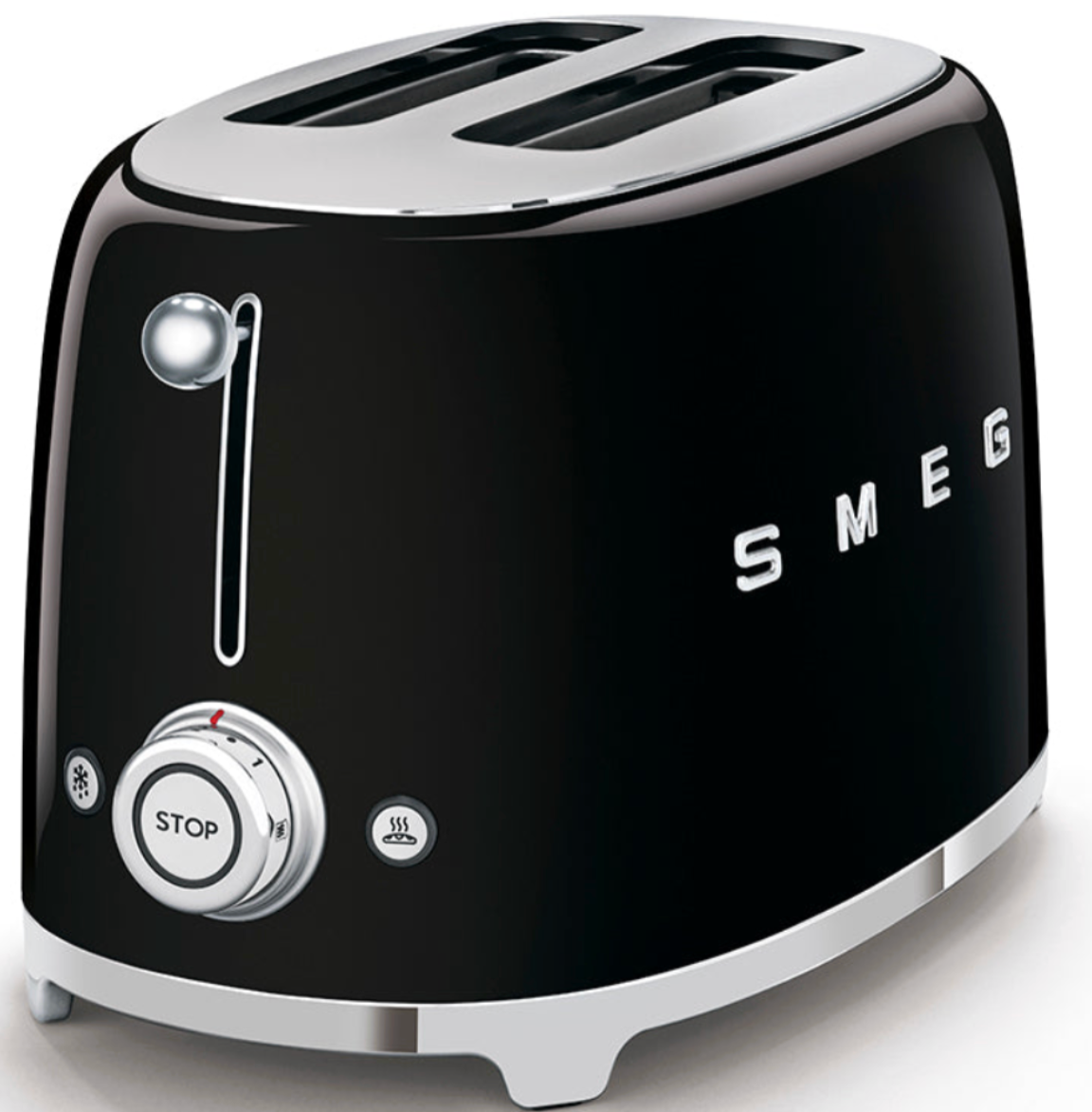 SMEG Retro 2 Slice Toaster Wide Slots TSF01BLUK (Black)