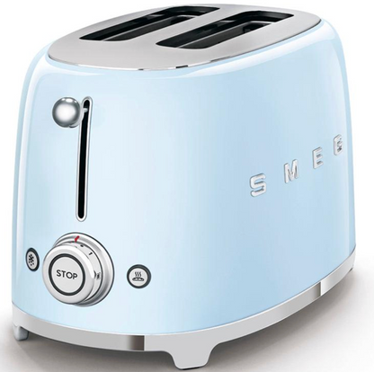 SMEG Retro 2 Slice Toaster Wide Slots TSF01PBUK (Pastel Blue)