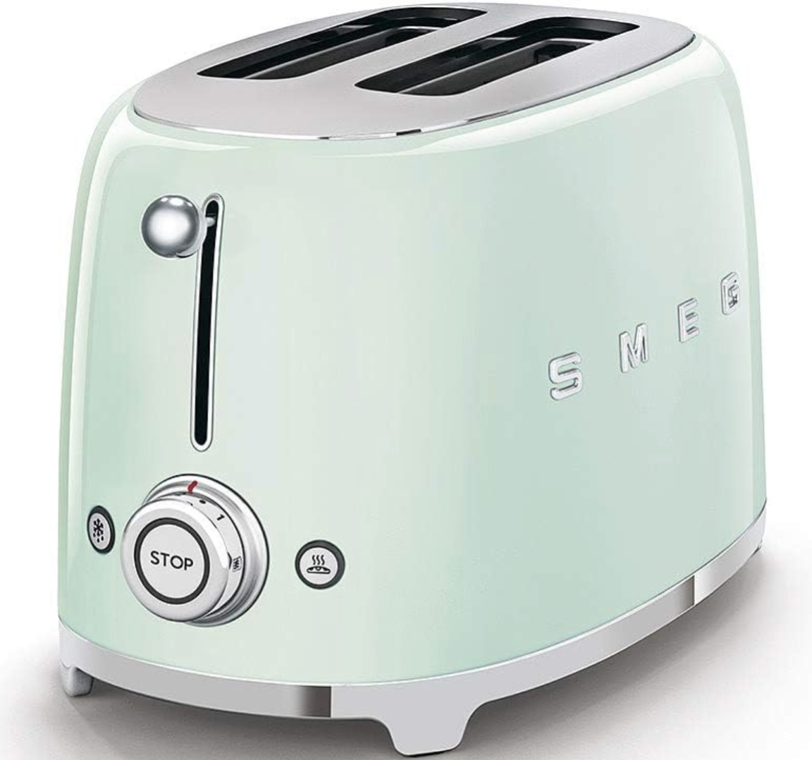 SMEG Retro 2 Slice Toaster Wide Slots TSF01PGUK (Pastel Green)