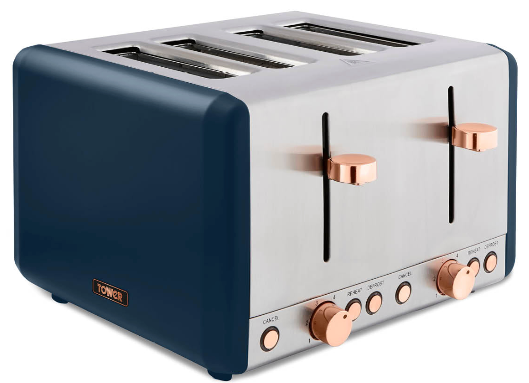 Tower Cavaletto 4 Slice Toaster T20051MNB - Midnight Blue