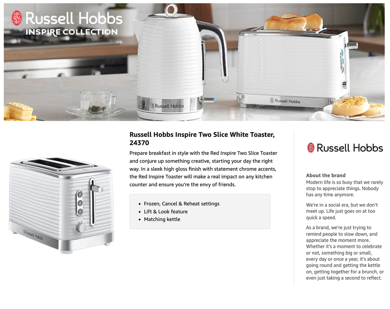 White 2-slice toaster with toast slices on the slots and countertop