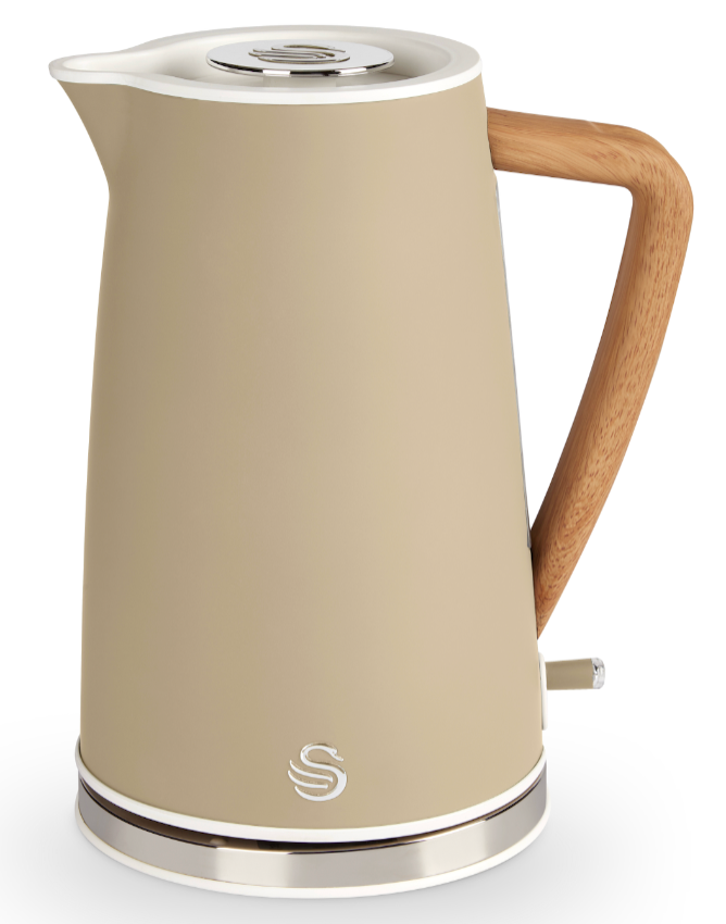 Swan Nordic Kettle with Fast Boil with Wood Effect Handle SK14610OAT (Oatmeal)