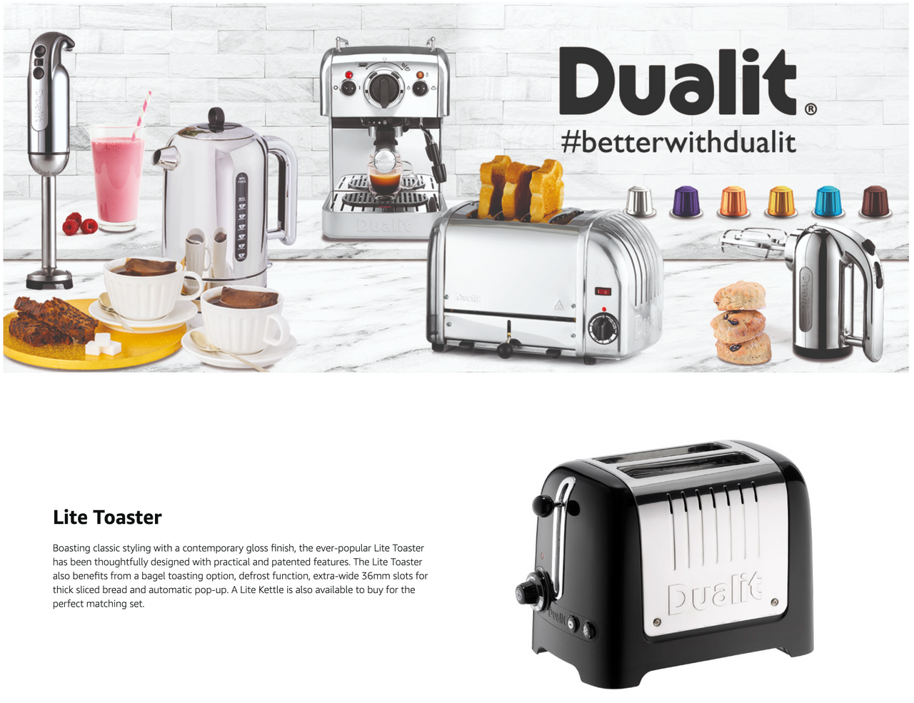 Black two-slice toaster with chrome top slots and side lever controls