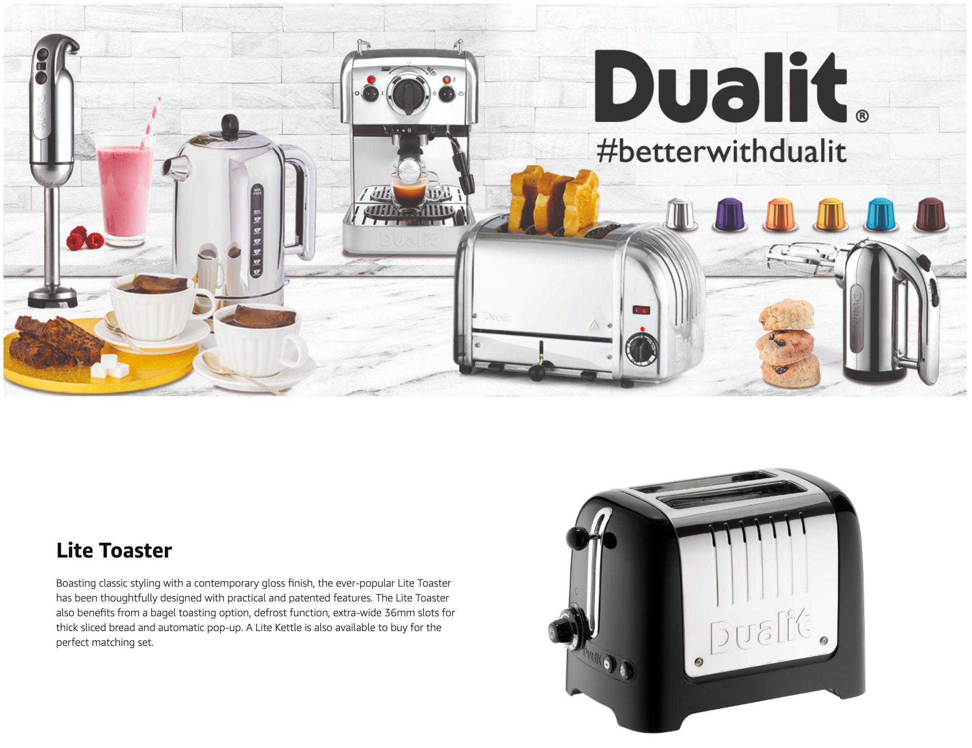 Black two-slice toaster with chrome top slots and side lever controls